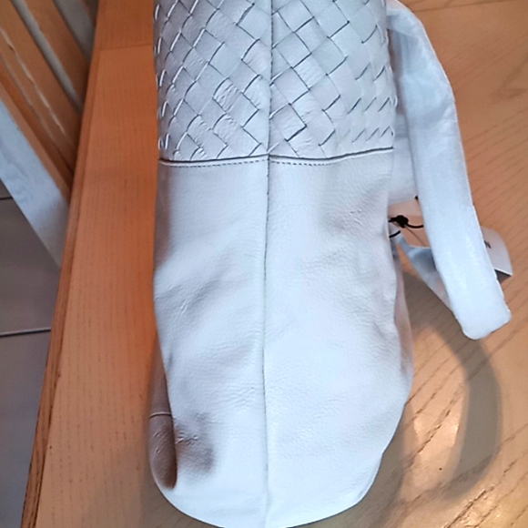 COLE HAAN Genuine Woven Detail Leather Large Tote Bag. Beige. NWT. Beautiful! - Picture 14 of 16